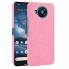 For Nokia 8.3 Shockproof Crocodile Texture PC + PU Case(Pink) - 1