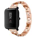 X-shaped Diamond-studded Solid Stainless Steel Watch Band for Amazfit 20mm(Rose Gold) - 1