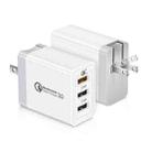 SDC-30W 30W QC 3.0 USB + 2.4A Dual USB 2.0 Ports Mobile Phone Tablet PC Universal Quick Charger Travel Charger, US Plug - 1