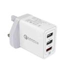 SDC-30W 30W QC 3.0 USB + 2.4A Dual USB 2.0 Ports Mobile Phone Tablet PC Universal Quick Charger Travel Charger, UK Plug - 1