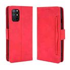 For OnePlus 8T Wallet Style Skin Feel Calf Pattern Leather Case with Separate Card Slot(Red) - 1