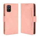 For OnePlus 8T Wallet Style Skin Feel Calf Pattern Leather Case with Separate Card Slot(Pink) - 1