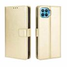 For OPPO F17 Pro /A93 /Reno4 Lite Retro Crazy Horse Texture Horizontal Flip Leather Case , with Holder & Card Slots & Photo Frame(Gold) - 1