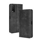 For vivo Y20/ Y20i Magnetic Buckle Retro Crazy Horse Texture Horizontal Flip Leather Case  , with Holder & Card Slots & Photo Frame(Black) - 1