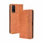 For vivo Y20/ Y20i Magnetic Buckle Retro Crazy Horse Texture Horizontal Flip Leather Case  , with Holder & Card Slots & Photo Frame(Brown) - 1