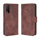 For VIVO Y20 2020/ Y20i  Wallet Style Skin Feel Calf Pattern Leather Case，with Separate Card Slot(Brown) - 1