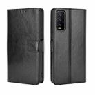 For VIVO Y20 2020/ Y20i  Retro Crazy Horse Texture Horizontal Flip Leather Case , with Holder & Card Slots & Photo Frame(Black) - 1