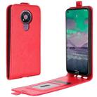 For Nokia 3.4 R64 Texture Single Vertical Flip Leather Protective Case with Card Slots & Photo Frame(Red) - 1