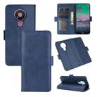 For Nokia 3.4 Dual-side Magnetic Buckle Horizontal Flip Leather Case with Holder & Card Slots & Wallet(Dark Blue) - 1
