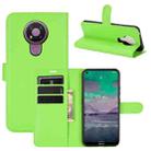 For Nokia 3.4 Litchi Texture Horizontal Flip Protective Case with Holder & Card Slots & Wallet(Green) - 1