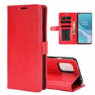 For OnePlus 8T R64 Texture Single Horizontal Flip Protective Case with Holder & Card Slots & Wallet& Photo Frame(Red) - 1