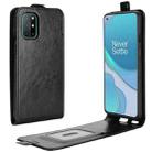 For OnePlus 8T R64 Texture Single Vertical Flip Leather Protective Case with Card Slots & Photo Frame(Black) - 1