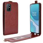 For OnePlus 8T R64 Texture Single Vertical Flip Leather Protective Case with Card Slots & Photo Frame(Brown) - 1