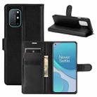 For OnePlus 8T Litchi Texture Horizontal Flip Protective Case with Holder & Card Slots & Wallet(Black) - 1