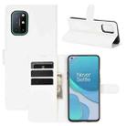 For OnePlus 8T Litchi Texture Horizontal Flip Protective Case with Holder & Card Slots & Wallet(White) - 1