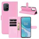 For OnePlus 8T Litchi Texture Horizontal Flip Protective Case with Holder & Card Slots & Wallet(Pink) - 1