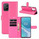 For OnePlus 8T Litchi Texture Horizontal Flip Protective Case with Holder & Card Slots & Wallet(Rose red) - 1