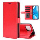 For OPPO F17 Pro R64 Texture Single Horizontal Flip Protective Case with Holder & Card Slots & Wallet& Photo Frame(Red) - 1