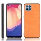 For OPPO Reno4 SE Shockproof Sewing Cow Pattern Skin PC + PU + TPU Case(Orange) - 1