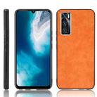 For vivo V20 SE Shockproof Sewing Cow Pattern Skin PC + PU + TPU Case(Orange) - 1