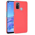 For OPPO A53 2020 / A32 2020 Shockproof Crocodile Texture PC + PU Case(Red) - 1