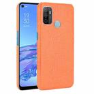 For OPPO A53 2020 / A32 2020 Shockproof Crocodile Texture PC + PU Case(Orange) - 1