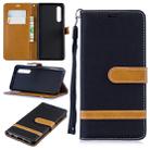 Color Matching Denim Texture Leather Case for Huawei P30, with Holder & Card Slots & Wallet & Lanyard(Black) - 1