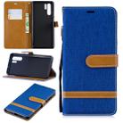 Color Matching Denim Texture Leather Case for Huawei P30, with Holder & Card Slots & Wallet & Lanyard(Royal Blue) - 1