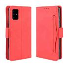 For Samsung Galaxy M51 Wallet Style Skin Feel Calf Pattern Leather Case with Separate Card Slot(Red) - 1