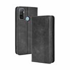 For OPPO A53 2020 / A53S 2020 / A33  Magnetic Buckle Retro Crazy Horse Texture Horizontal Flip Leather Case with Holder & Card Slots & Photo Frame(Black) - 1