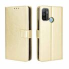 For OPPO A53 2020 / A53S 2020 / A33  Retro Crazy Horse Texture Horizontal Flip Leather Case with Holder & Card Slots(Gold) - 1