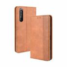 For Sony Xperia 5 II Magnetic Buckle Retro Crazy Horse Texture Horizontal Flip Leather Case with Holder & Card Slots & Photo Frame(Brown) - 1