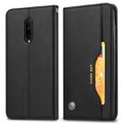 For OnePlus 7 Knead Skin Texture Horizontal Flip Leather Case with Photo Frame & Holder & Card Slots & Wallet(Black) - 1