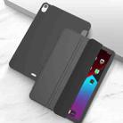 For iPad Air 2022 / 2020 10.9 Three-folding Surface PU Leather TPU Matte Soft Bottom Case with Holder & Sleep / Wake-up Function(Black) - 1