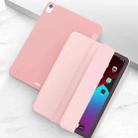 For iPad Air 2022 / 2020 10.9 Three-folding Surface PU Leather TPU Matte Soft Bottom Case with Holder & Sleep / Wake-up Function(Rose gold) - 1