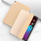 For iPad Air 2022 / 2020 10.9 Three-folding Surface PU Leather TPU Matte Soft Bottom Case with Holder & Sleep / Wake-up Function(Gold) - 1