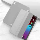 For iPad Air 2022 / 2020 10.9 Three-folding Surface PU Leather TPU Matte Soft Bottom Case with Holder & Sleep / Wake-up Function(Grey) - 1