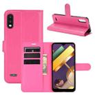 For LG K22 Litchi Texture Horizontal Flip Protective Case with Holder & Card Slots & Wallet(Rose red) - 1