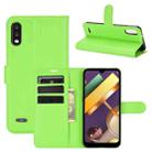 For LG K22 Litchi Texture Horizontal Flip Protective Case with Holder & Card Slots & Wallet(Green) - 1