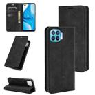For OPPO F17 Pro Retro-skin Business Magnetic Suction Leather Case with Holder & Card Slots & Wallet(Black) - 1