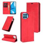 For OPPO F17 Pro Retro-skin Business Magnetic Suction Leather Case with Holder & Card Slots & Wallet(Red) - 1