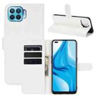 For OPPO F17 Pro Litchi Texture Horizontal Flip Protective Case with Holder & Card Slots & Wallet(White) - 1