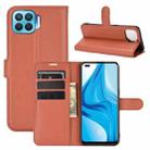 For OPPO F17 Pro Litchi Texture Horizontal Flip Protective Case with Holder & Card Slots & Wallet(Brown) - 1