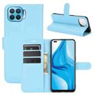 For OPPO F17 Pro Litchi Texture Horizontal Flip Protective Case with Holder & Card Slots & Wallet(Blue) - 1