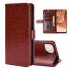 For OPPO F17 R64 Texture Single Horizontal Flip Protective Case with Holder & Card Slots & Wallet& Photo Frame(Brown) - 1
