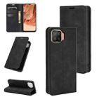 For OPPO F17 Retro-skin Business Magnetic Suction Leather Case with Holder & Card Slots & Wallet(Black) - 1