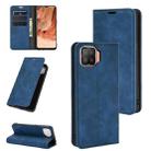 For OPPO F17 Retro-skin Business Magnetic Suction Leather Case with Holder & Card Slots & Wallet(Dark Blue) - 1