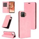 For OPPO F17 Retro-skin Business Magnetic Suction Leather Case with Holder & Card Slots & Wallet(Pink) - 1