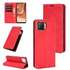 For OPPO F17 Retro-skin Business Magnetic Suction Leather Case with Holder & Card Slots & Wallet(Red) - 1