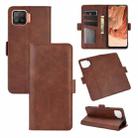 For OPPO F17 Dual-side Magnetic Buckle Horizontal Flip Leather Case with Holder & Card Slots & Wallet(Brown) - 1